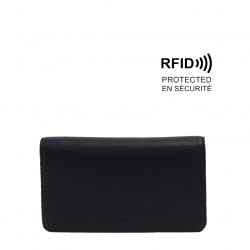 Rosina 2-in-1 Crossbody Wallet - Black Pebble 